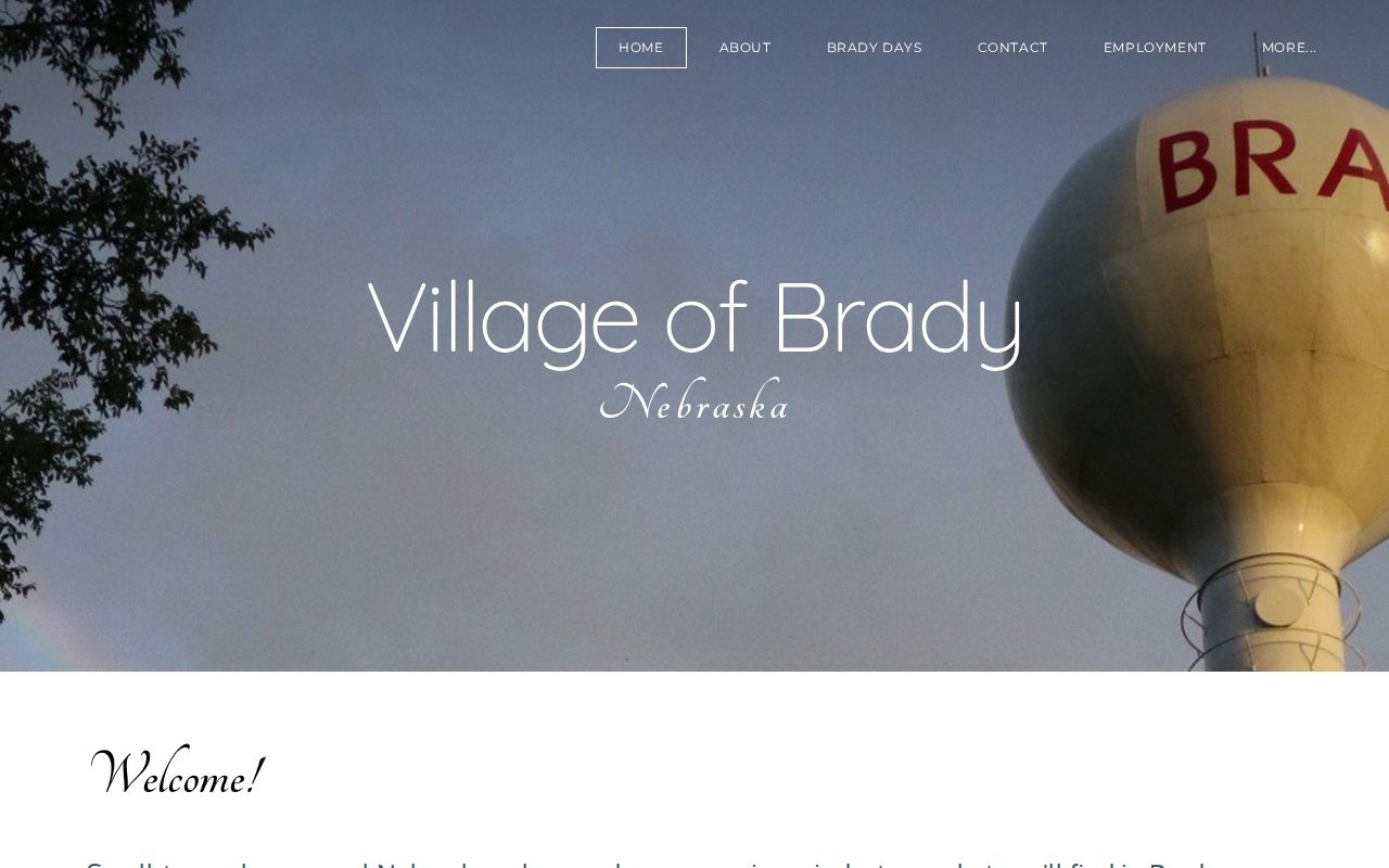 Brady official community source used for local geography and population context
